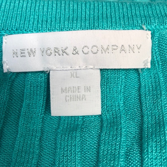 New York & Co Short Sleeve Half Zip Ribbed Sweater Size XL - Picture 5 of 6